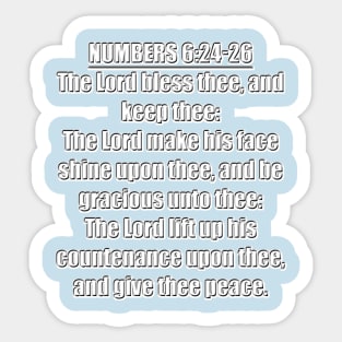 Numbers 6:24-26 Bible Verses KJV Text Sticker